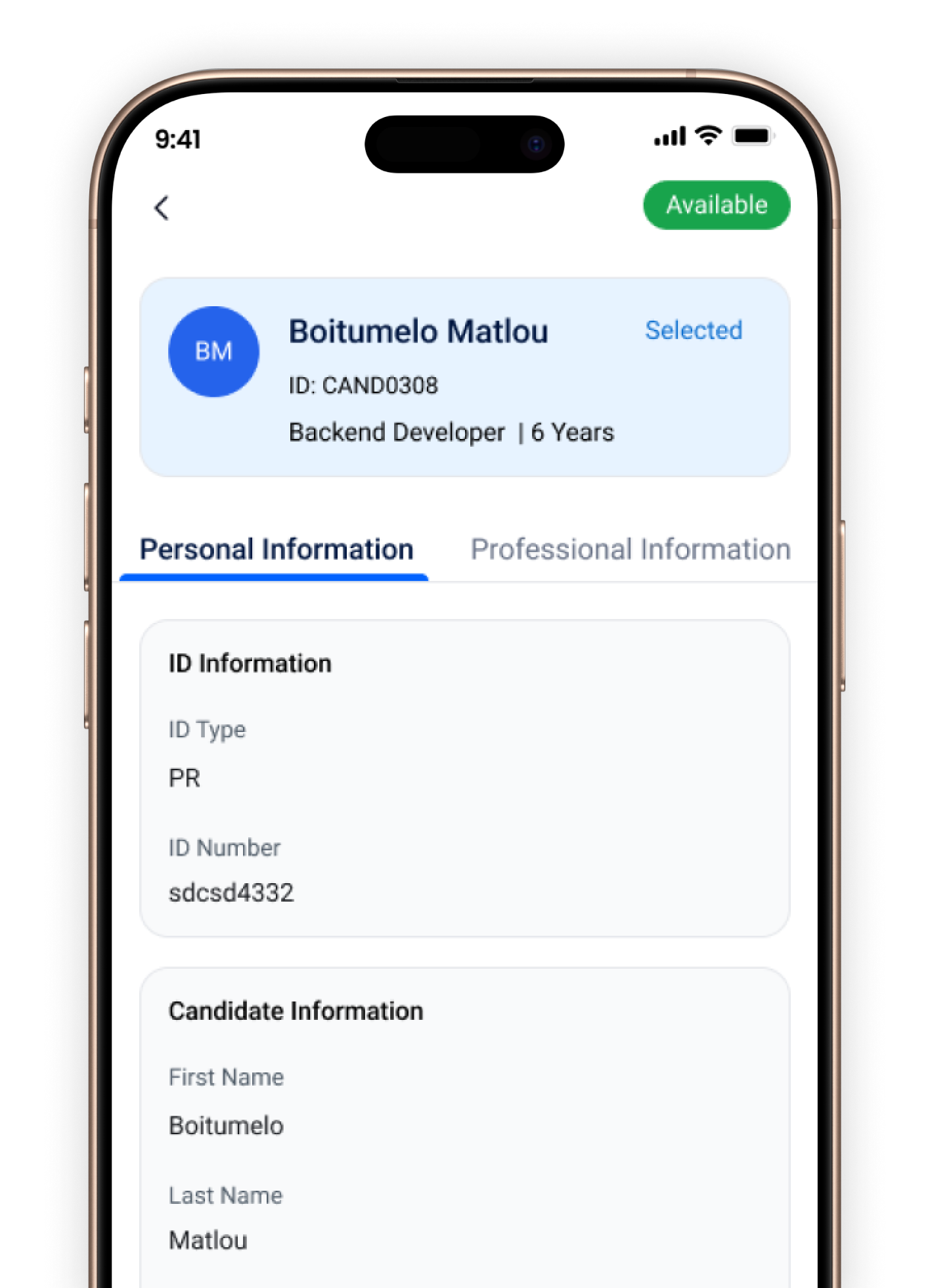Quick View Candidate